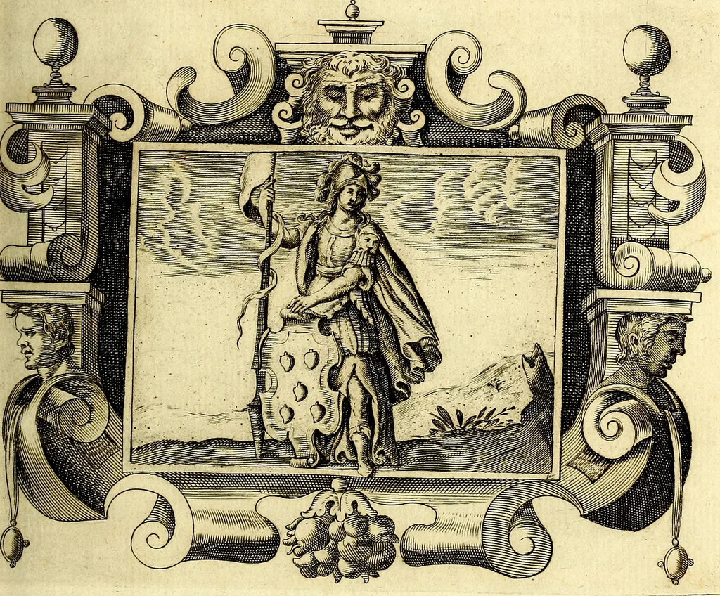 An illustration from Theatrum omium Scientiarum, sive Apparatus, quo exceptus fuit Excmus. Princeps D. Innicus de Guevara et Tassis Comes de Oñate, et Villamediana, etc., & etc., ac Neapolitani Regni prorex sapientissimus in Neapolitana Academia in Instauratione Studiorum anni 1649, etc, 1650, leaf 28