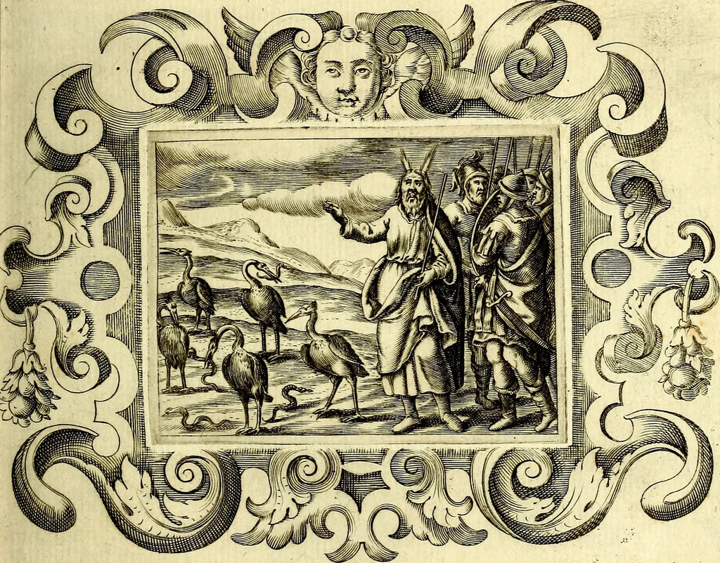 An illustration from Theatrum omium Scientiarum, sive Apparatus, quo exceptus fuit Excmus. Princeps D. Innicus de Guevara et Tassis Comes de Oñate, et Villamediana, etc., & etc., ac Neapolitani Regni prorex sapientissimus in Neapolitana Academia in Instauratione Studiorum anni 1649, etc, 1650, leaf 32