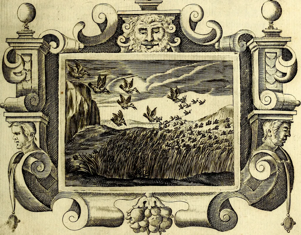 An illustration from Theatrum omium Scientiarum, sive Apparatus, quo exceptus fuit Excmus. Princeps D. Innicus de Guevara et Tassis Comes de Oñate, et Villamediana, etc., & etc., ac Neapolitani Regni prorex sapientissimus in Neapolitana Academia in Instauratione Studiorum anni 1649, etc, 1650, leaf 34