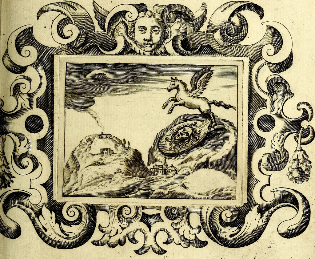 An illustration from Theatrum omium Scientiarum, sive Apparatus, quo exceptus fuit Excmus. Princeps D. Innicus de Guevara et Tassis Comes de Oñate, et Villamediana, etc., & etc., ac Neapolitani Regni prorex sapientissimus in Neapolitana Academia in Instauratione Studiorum anni 1649, etc, 1650, leaf 68