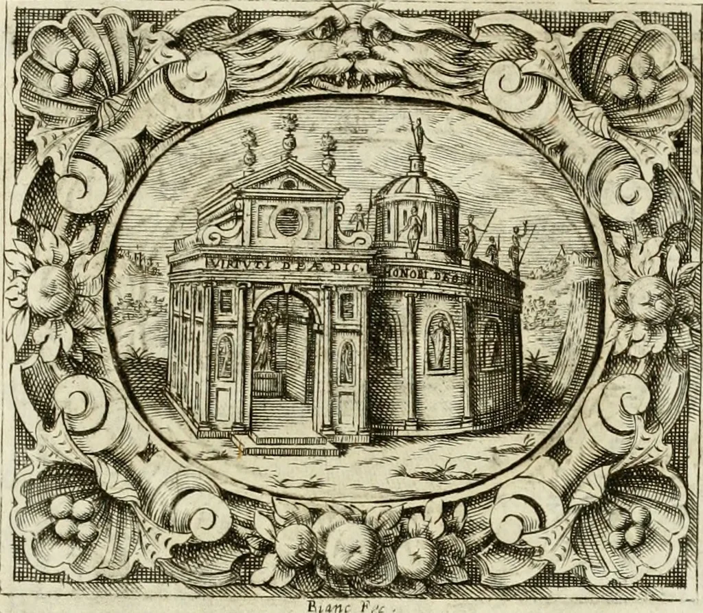 An illustration from Theatrum temporaneum aeternitati Caesaris Montii S.R.E. cardinalis et archiep. Mediolanen. sacrum, 1636, leaf 160