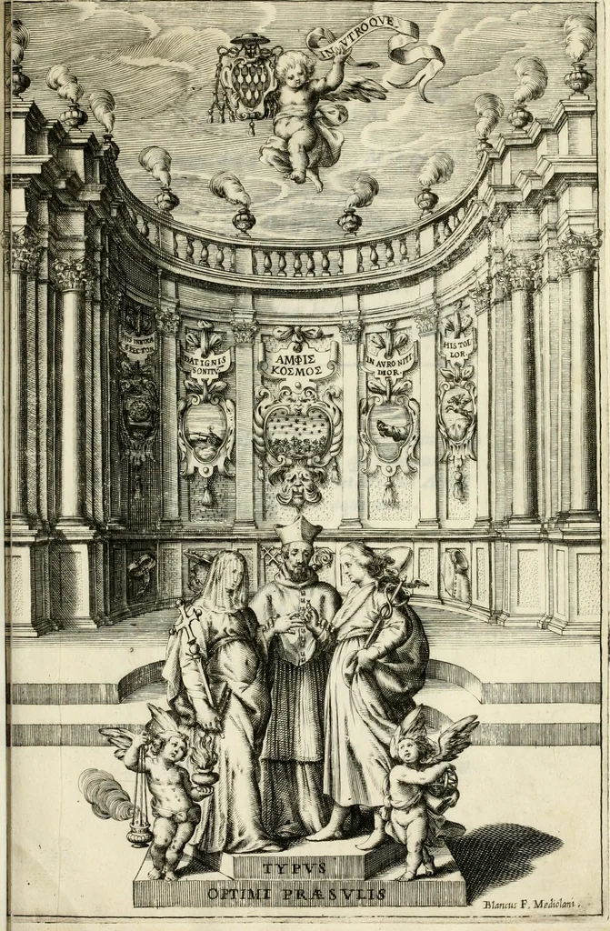 An illustration from Theatrum temporaneum aeternitati Caesaris Montii S.R.E. cardinalis et archiep. Mediolanen. sacrum, 1636, leaf 196
