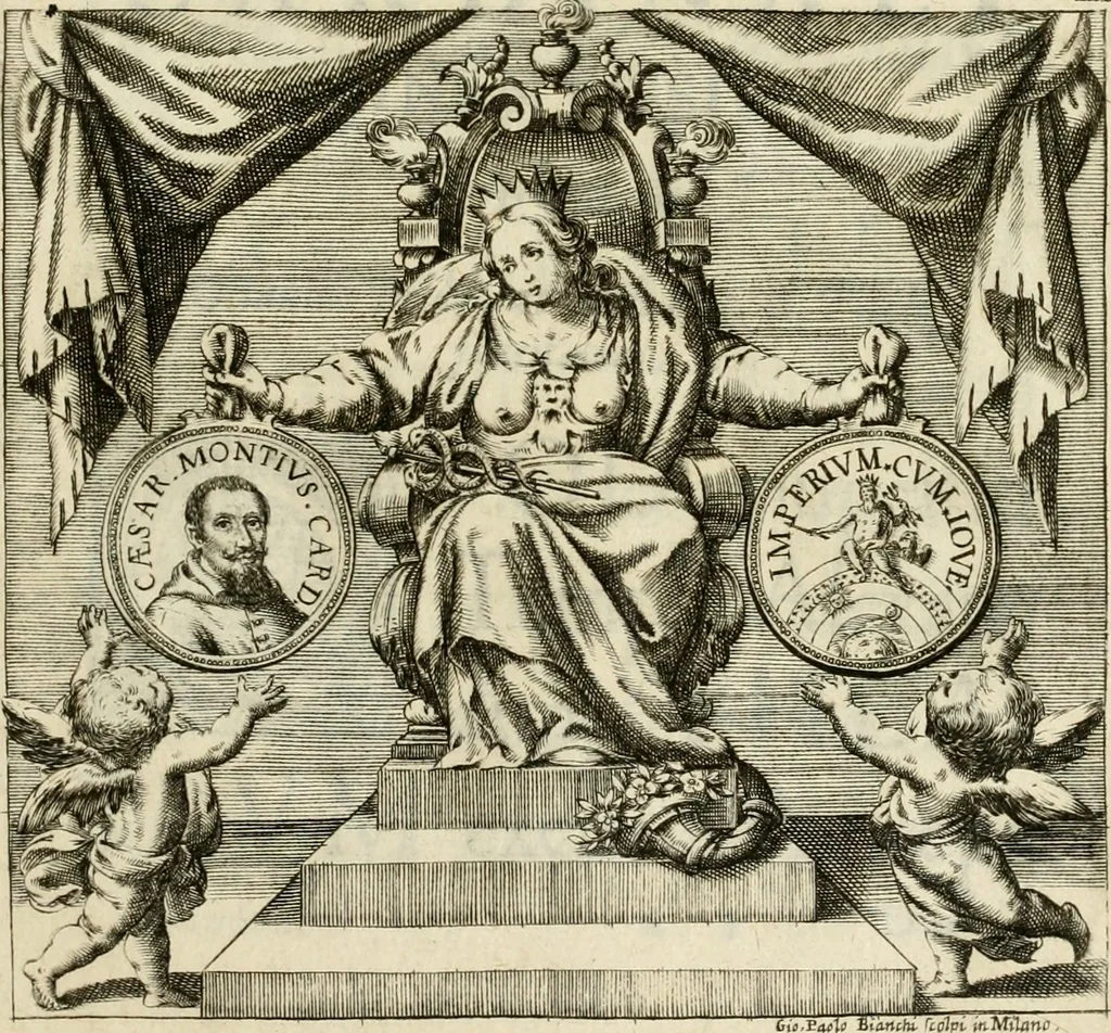 An illustration from Theatrum temporaneum aeternitati Caesaris Montii S.R.E. cardinalis et archiep. Mediolanen. sacrum, 1636, leaf 6