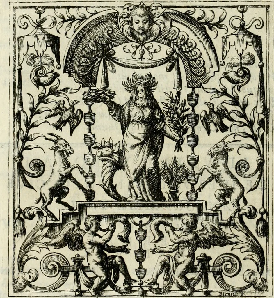 An illustration from Theatrum temporaneum aeternitati Caesaris Montii S.R.E. cardinalis et archiep. Mediolanen. sacrum, 1636, leaf 61