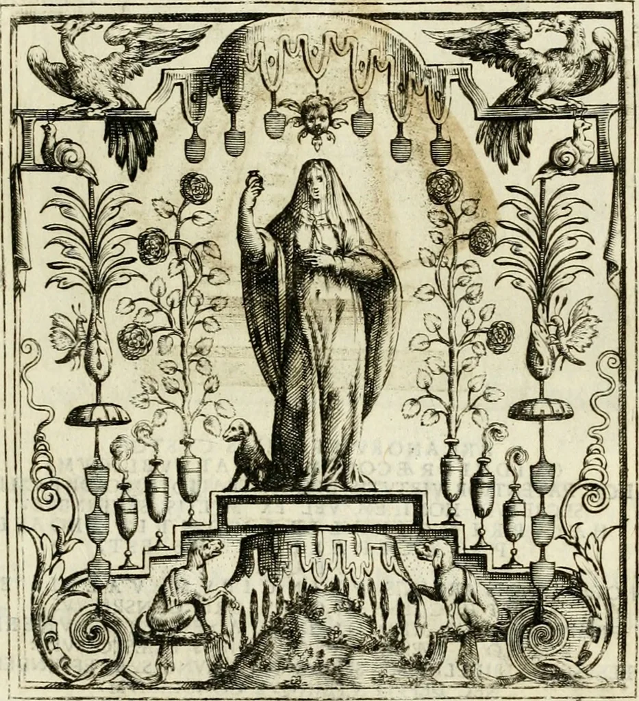 An illustration from Theatrum temporaneum aeternitati Caesaris Montii S.R.E. cardinalis et archiep. Mediolanen. sacrum, 1636, leaf 66