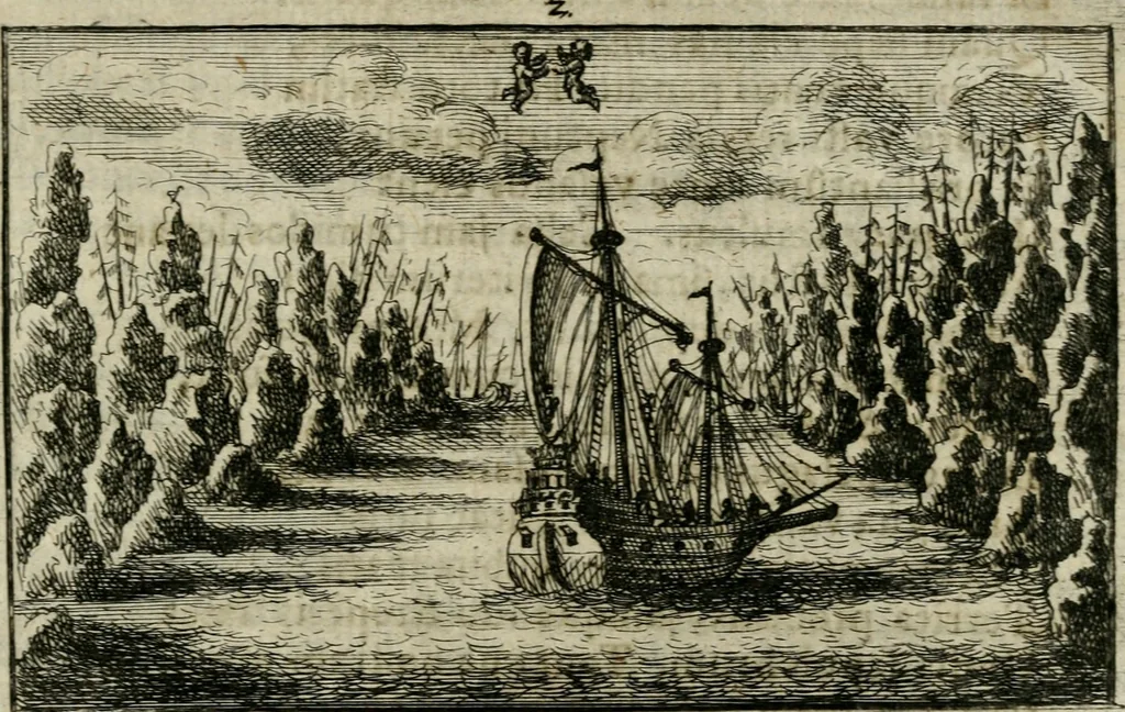 An illustration from Theatrum virtutis et honoris, augustis magnorum Caesarum filiis ab augustissimis parentibus ad imperium destinatis exstructum, et illustrissimis, perillustribus, reverendis, religiosis, praenobilibus, nobilibus, ac doctissimis DD. AA. LL. et philosophiae doctoribus, 1697, leaf 16