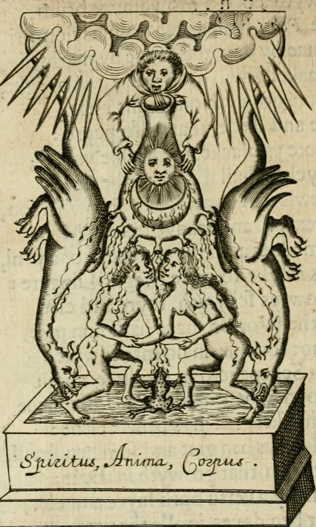 An illustration from Theatrvm chemicvm britannicum : containing severall poeticall pieces of our famous English philosophers, who have written the hermetique mysteries in their owne ancient language, 1652, leaf 373