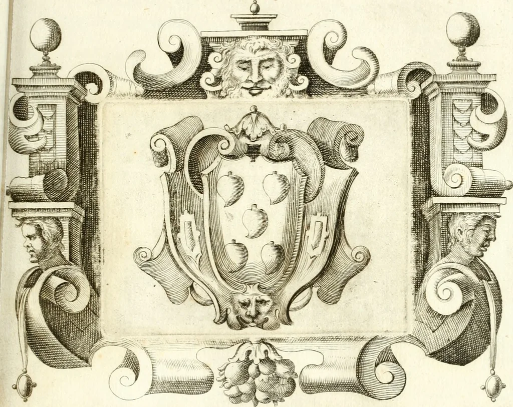 An illustration from Theatrvm omnivm scientiarvm, sive, Apparatvs qvo exceptvs fvit exc.mvs princeps d. Innicvs de Gvevara et Tassis, comes de Oñate & Villamediana, &c. ac Neapolitani regni prorex sapientissimvs, in Neapolitana academia in instavratione stvdiorvm anni MDCXLIX : cvm post sedatos Neapolitani regni tvmvltvs tanto principe avspice neapolitana Pallas armorvm tvrbine pene abrvta capvt erexit, 1650, leaf 116