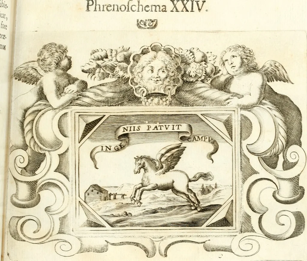 An illustration from Theatrvm omnivm scientiarvm, sive, Apparatvs qvo exceptvs fvit exc.mvs princeps d. Innicvs de Gvevara et Tassis, comes de Oñate & Villamediana, &c. ac Neapolitani regni prorex sapientissimvs, in Neapolitana academia in instavratione stvdiorvm anni MDCXLIX : cvm post sedatos Neapolitani regni tvmvltvs tanto principe avspice neapolitana Pallas armorvm tvrbine pene abrvta capvt erexit, 1650, leaf 234