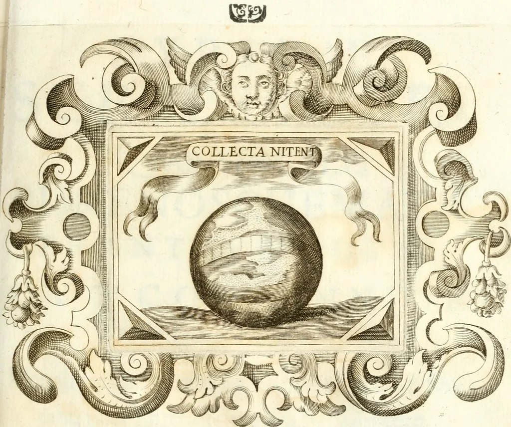 An illustration from Theatrvm omnivm scientiarvm, sive, Apparatvs qvo exceptvs fvit exc.mvs princeps d. Innicvs de Gvevara et Tassis, comes de Oñate & Villamediana, &c. ac Neapolitani regni prorex sapientissimvs, in Neapolitana academia in instavratione stvdiorvm anni MDCXLIX : cvm post sedatos Neapolitani regni tvmvltvs tanto principe avspice neapolitana Pallas armorvm tvrbine pene abrvta capvt erexit, 1650, leaf 238