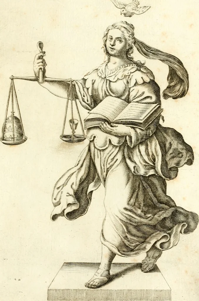 An illustration from Theatrvm omnivm scientiarvm, sive, Apparatvs qvo exceptvs fvit exc.mvs princeps d. Innicvs de Gvevara et Tassis, comes de Oñate & Villamediana, &c. ac Neapolitani regni prorex sapientissimvs, in Neapolitana academia in instavratione stvdiorvm anni MDCXLIX : cvm post sedatos Neapolitani regni tvmvltvs tanto principe avspice neapolitana Pallas armorvm tvrbine pene abrvta capvt erexit, 1650, leaf 298