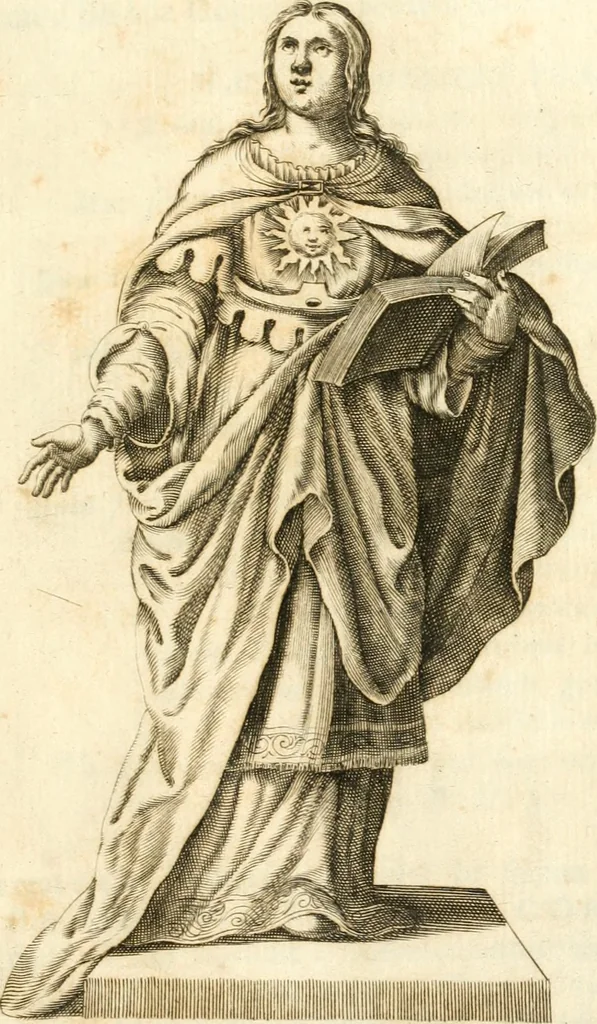 An illustration from Theatrvm omnivm scientiarvm, sive, Apparatvs qvo exceptvs fvit exc.mvs princeps d. Innicvs de Gvevara et Tassis, comes de Oñate & Villamediana, &c. ac Neapolitani regni prorex sapientissimvs, in Neapolitana academia in instavratione stvdiorvm anni MDCXLIX : cvm post sedatos Neapolitani regni tvmvltvs tanto principe avspice neapolitana Pallas armorvm tvrbine pene abrvta capvt erexit, 1650, leaf 302