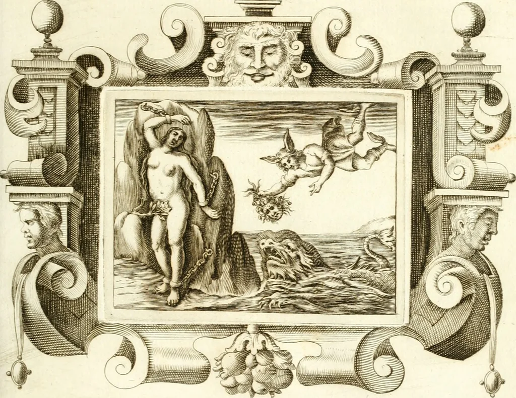 An illustration from Theatrvm omnivm scientiarvm, sive, Apparatvs qvo exceptvs fvit exc.mvs princeps d. Innicvs de Gvevara et Tassis, comes de Oñate & Villamediana, &c. ac Neapolitani regni prorex sapientissimvs, in Neapolitana academia in instavratione stvdiorvm anni MDCXLIX : cvm post sedatos Neapolitani regni tvmvltvs tanto principe avspice neapolitana Pallas armorvm tvrbine pene abrvta capvt erexit, 1650, leaf 56