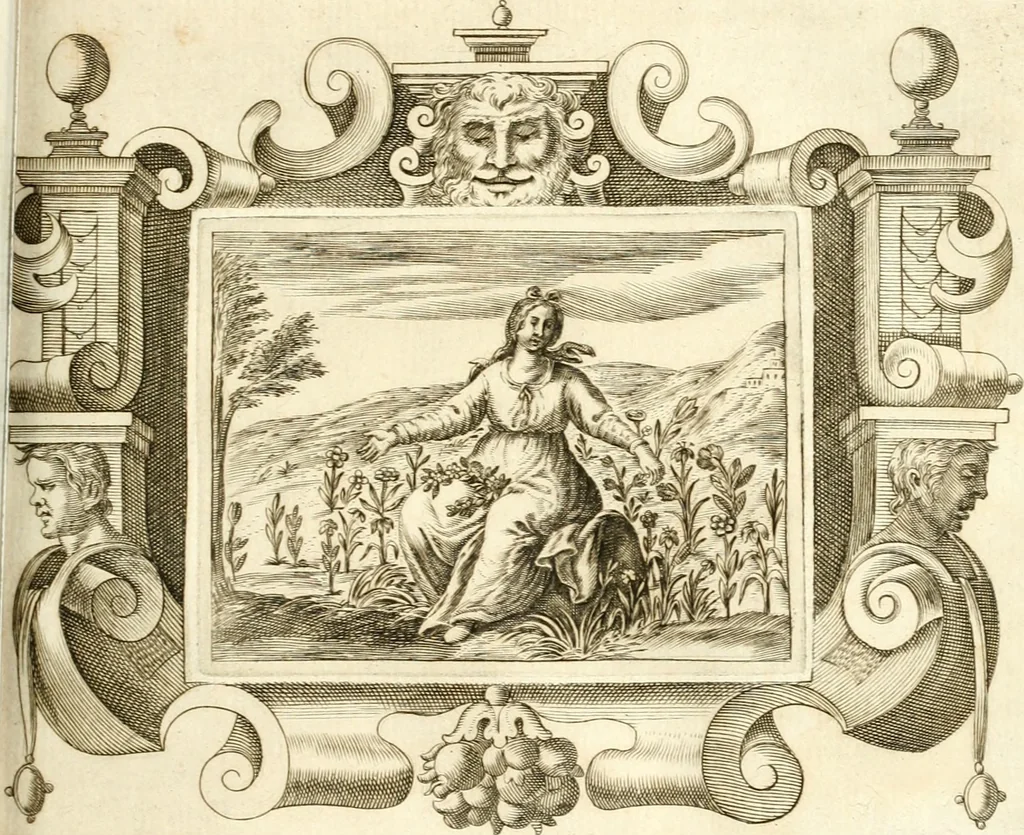 An illustration from Theatrvm omnivm scientiarvm, sive, Apparatvs qvo exceptvs fvit exc.mvs princeps d. Innicvs de Gvevara et Tassis, comes de Oñate & Villamediana, &c. ac Neapolitani regni prorex sapientissimvs, in Neapolitana academia in instavratione stvdiorvm anni MDCXLIX : cvm post sedatos Neapolitani regni tvmvltvs tanto principe avspice neapolitana Pallas armorvm tvrbine pene abrvta capvt erexit, 1650, leaf 84