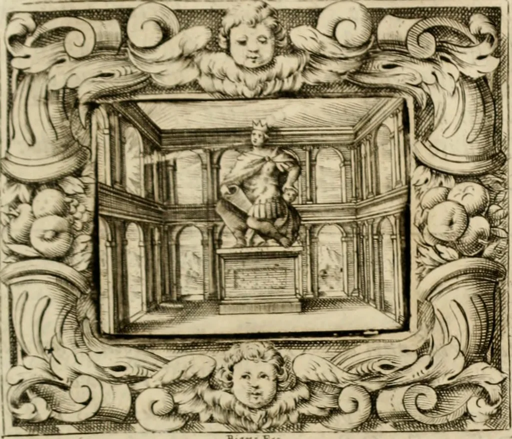 An illustration from Theatrvm temporanevm æternitati Cæsaris Montii, S.R.E. cardinalis et archiep. mediolanen. sacrvm, 1635, leaf 172