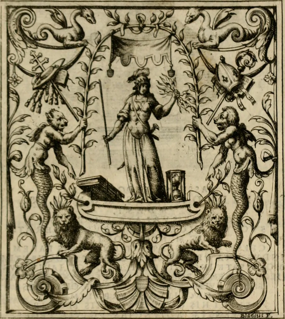 An illustration from Theatrvm temporanevm æternitati Cæsaris Montii, S.R.E. cardinalis et archiep. mediolanen. sacrvm, 1635, leaf 52