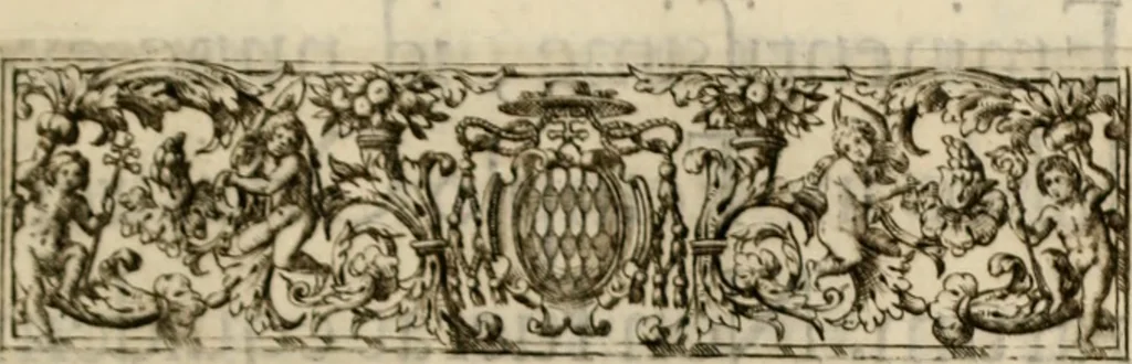 An illustration from Theatrvm temporanevm æternitati Cæsaris Montii, S.R.E. cardinalis et archiep. mediolanen. sacrvm, 1635, leaf 6