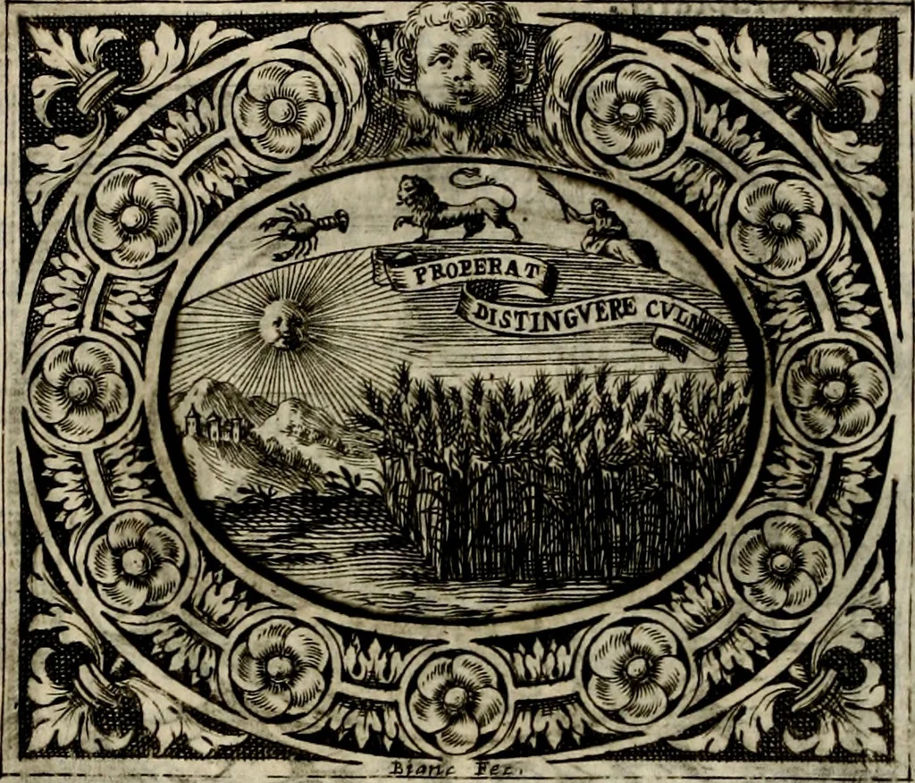 An illustration from Theatrvm temporanevm æternitati Cæsaris Montii, S.R.E. cardinalis et archiep. mediolanen. sacrvm, 1635, leaf 73
