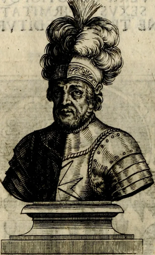 An illustration from Theatrvm temporanevm æternitati Cæsaris Montii, S.R.E. cardinalis et archiep. mediolanen. sacrvm, 1635, leaf 83