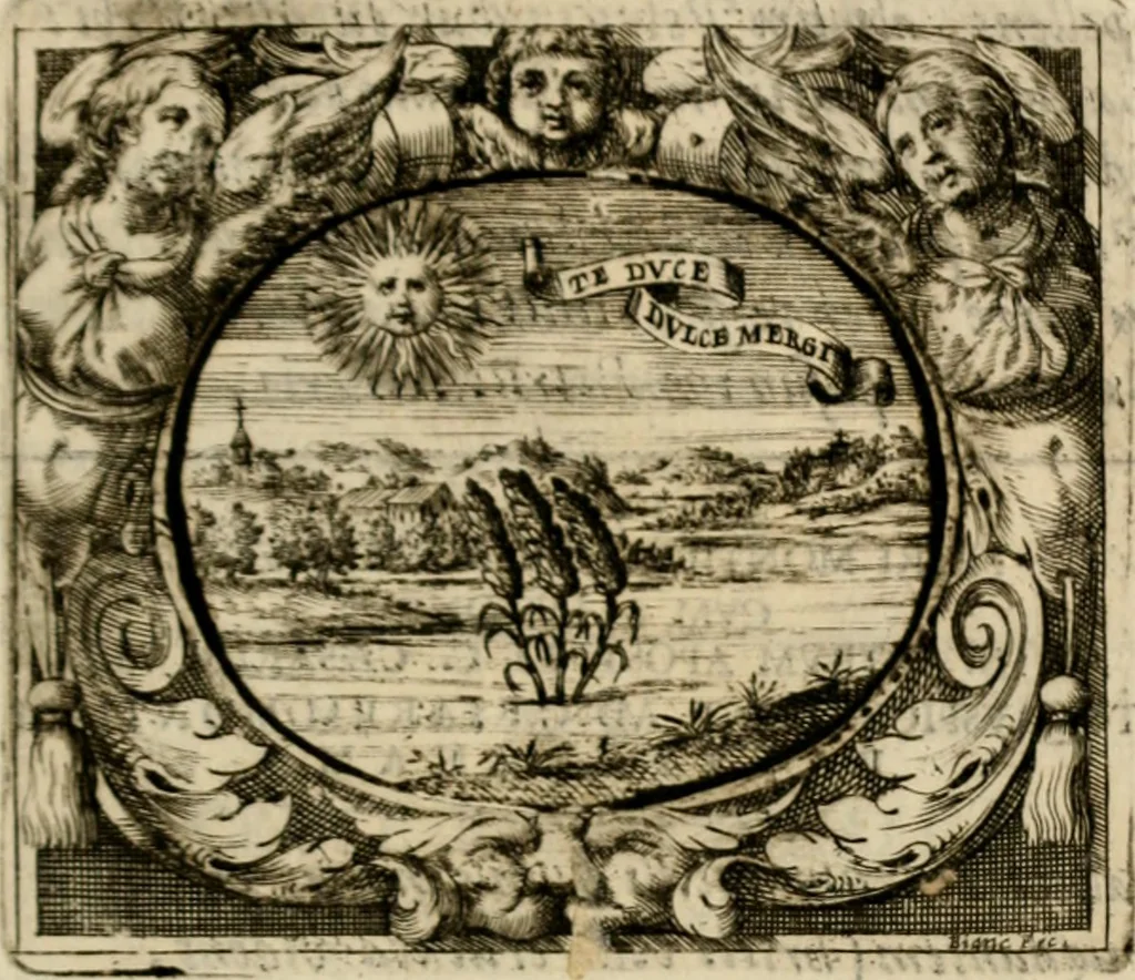 An illustration from Theatrvm temporanevm æternitati Cæsaris Montii, S.R.E. cardinalis et archiep. mediolanen. sacrvm, 1635, leaf 84