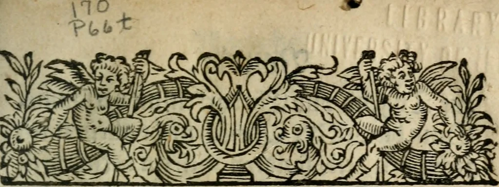 An illustration from Theatrvm virtvtis & honoris; oder, Tugend büchlein; auss etlichen fürtrefflichen griechischen vnd lateinischen scribenten ins teutsch gebracht, durch herrn Wilibald Pirckheymern ... Auss desselben hinderlassenen bibliothec durch einen vornemmen geláhrten man[n] mit fleiss zusam[m]en getragen, vnd jetzo erst an tag geben. Mit vorgesetztem leben des auctoris .., 1606, leaf 6