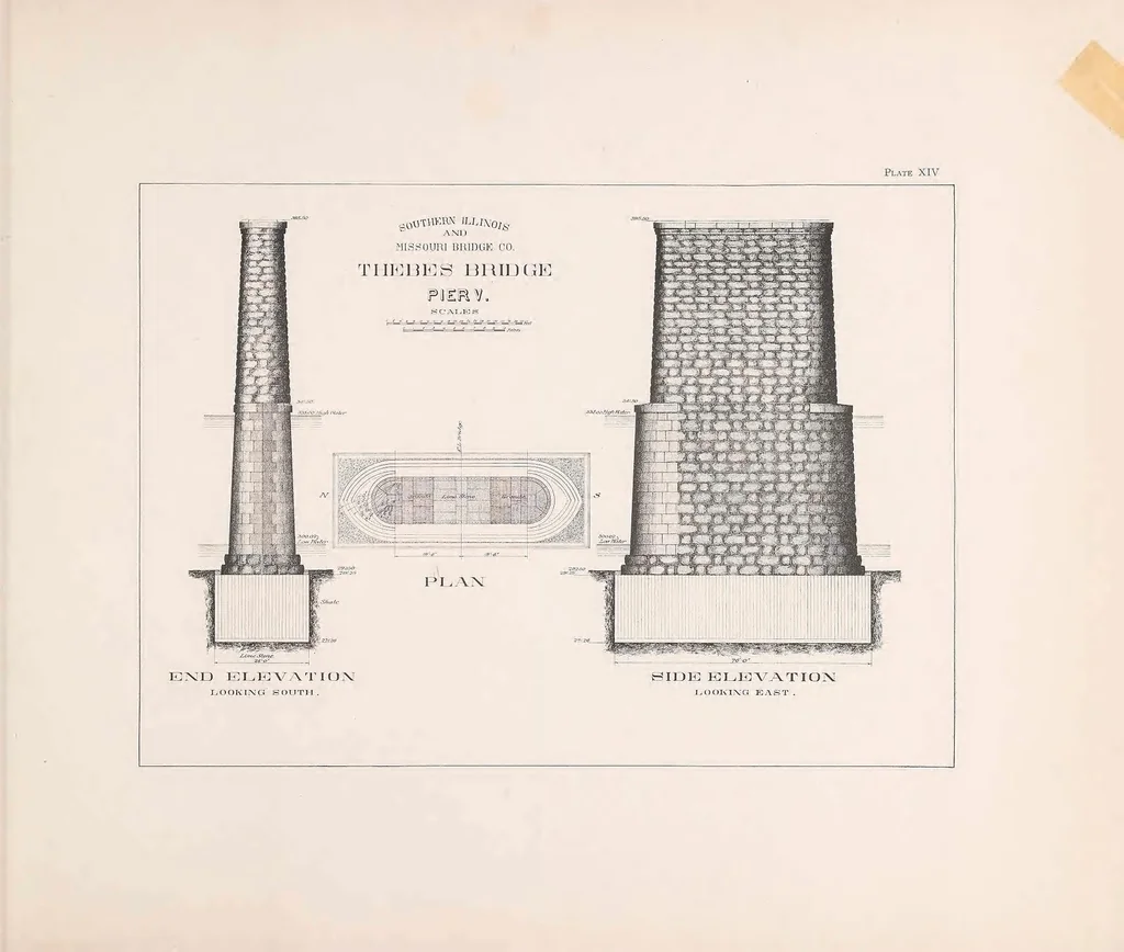 An illustration from The Thebes bridge; a report to the president and directors of the Southern Illinois & Missouri Bridge Company, 1907, leaf 75
