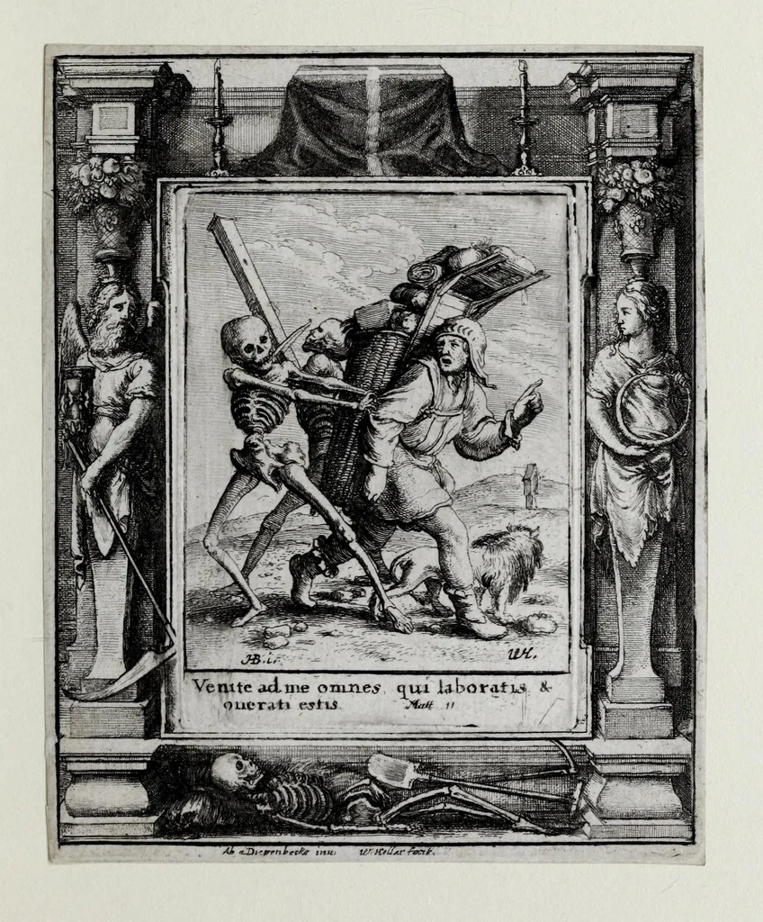 An illustration from [The dance of death, 1680, leaf 21