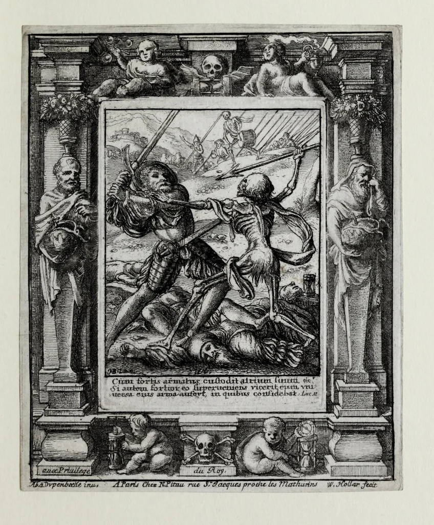 An illustration from [The dance of death, 1680, leaf 49
