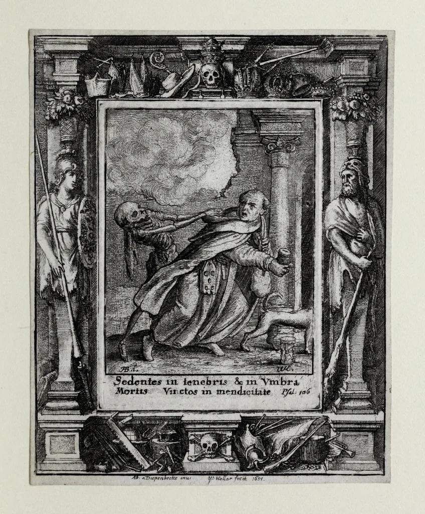 An illustration from [The dance of death, 1680, leaf 55