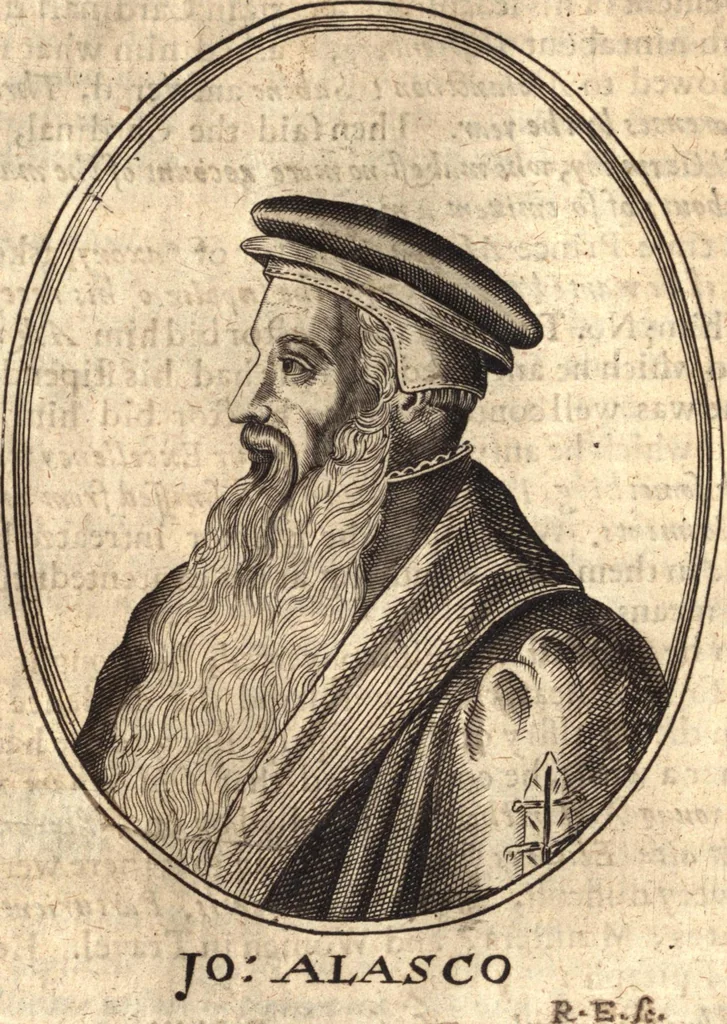 An illustration from The marrow of ecclesiastical history : contained in the lives of one hundred forty eight fathers, schoolmen, first reformers, and modern divines which have flourished in the Church since Christ's time to this present age : faithfully collected and orderly disposed according to the centuries wherein they lived : together with the lively effigies of most of the eminentest of them cut in copper, 1654, leaf 457