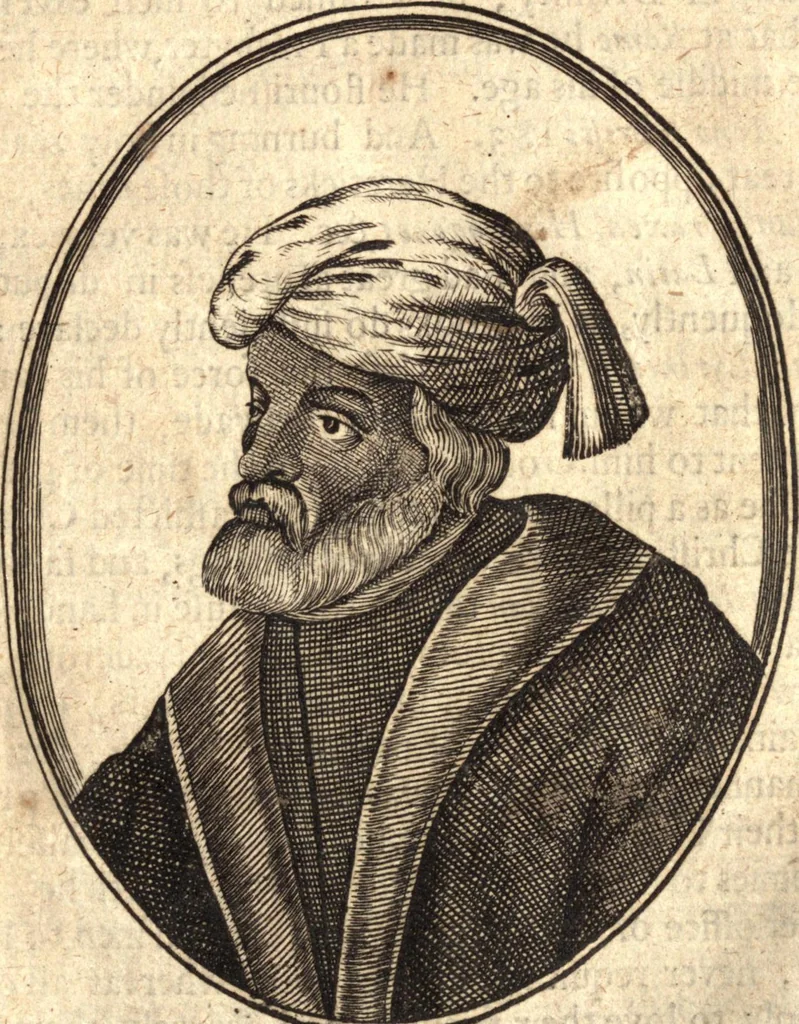 An illustration from The marrow of ecclesiastical history : contained in the lives of one hundred forty eight fathers, schoolmen, first reformers, and modern divines which have flourished in the Church since Christ's time to this present age : faithfully collected and orderly disposed according to the centuries wherein they lived : together with the lively effigies of most of the eminentest of them cut in copper, 1654, leaf 54