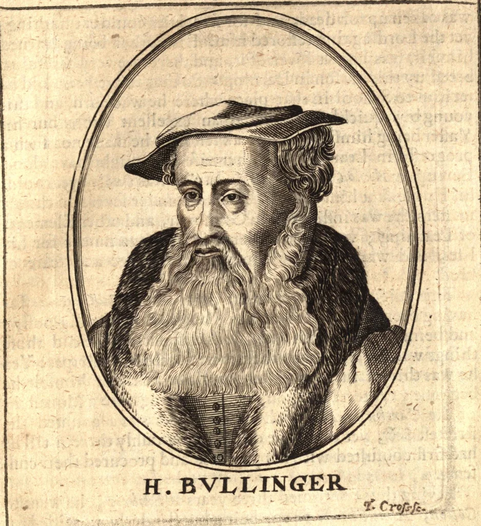 An illustration from The marrow of ecclesiastical history : contained in the lives of one hundred forty eight fathers, schoolmen, first reformers, and modern divines which have flourished in the Church since Christ's time to this present age : faithfully collected and orderly disposed according to the centuries wherein they lived : together with the lively effigies of most of the eminentest of them cut in copper, 1654, leaf 616