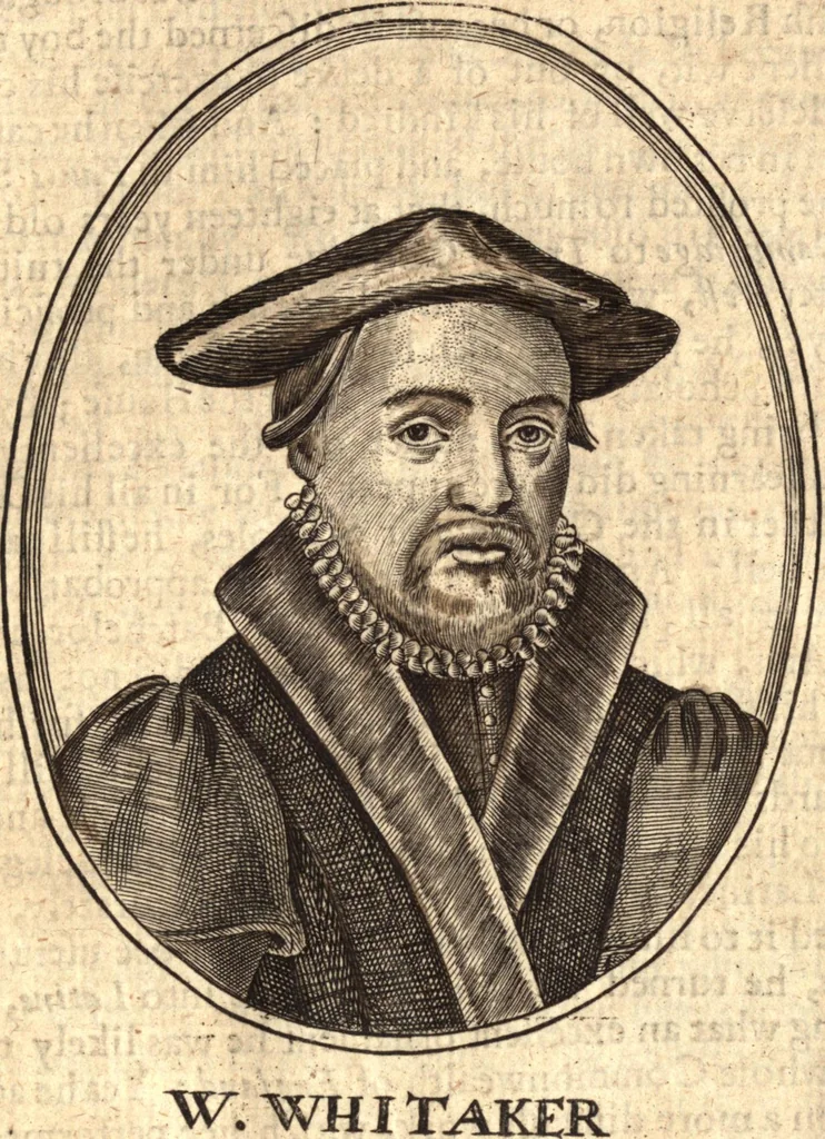 An illustration from The marrow of ecclesiastical history : contained in the lives of one hundred forty eight fathers, schoolmen, first reformers, and modern divines which have flourished in the Church since Christ's time to this present age : faithfully collected and orderly disposed according to the centuries wherein they lived : together with the lively effigies of most of the eminentest of them cut in copper, 1654, leaf 698