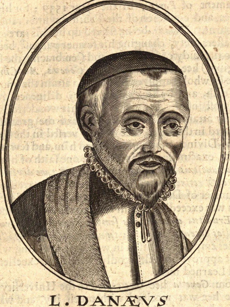 An illustration from The marrow of ecclesiastical history : contained in the lives of one hundred forty eight fathers, schoolmen, first reformers, and modern divines which have flourished in the Church since Christ's time to this present age : faithfully collected and orderly disposed according to the centuries wherein they lived : together with the lively effigies of most of the eminentest of them cut in copper, 1654, leaf 706