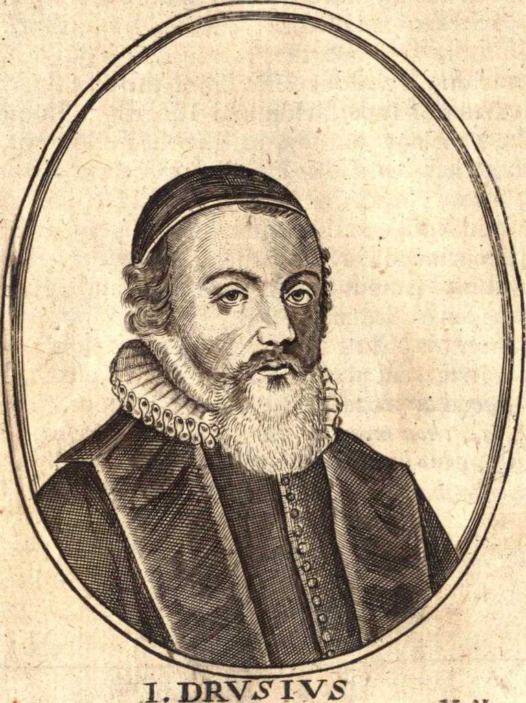 An illustration from The marrow of ecclesiastical history : contained in the lives of one hundred forty eight fathers, schoolmen, first reformers, and modern divines which have flourished in the Church since Christ's time to this present age : faithfully collected and orderly disposed according to the centuries wherein they lived : together with the lively effigies of most of the eminentest of them cut in copper, 1654, leaf 779