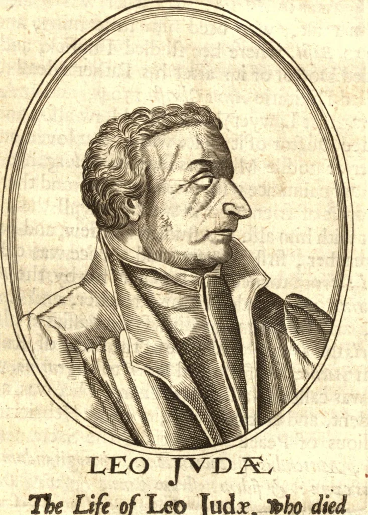 An illustration from The marrow of ecclesiastical historie, conteined in the lives of the fathers and other learned men and famous divines which have flourished in the Church since Christ's time to this present age. Faithfully collected out of several autors and orderly disposed according to the centuries wherein they lived. Together with the livelie effigies of most of the eminentest of them cut in copper, 1650, leaf 163