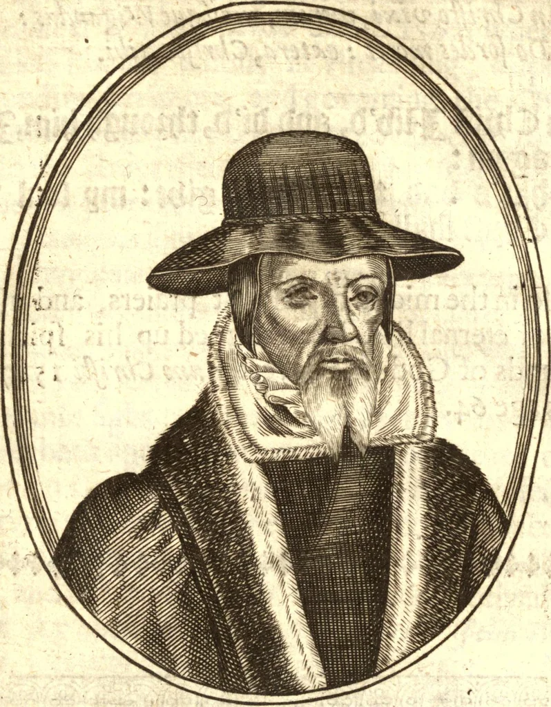 An illustration from The marrow of ecclesiastical historie, conteined in the lives of the fathers and other learned men and famous divines which have flourished in the Church since Christ's time to this present age. Faithfully collected out of several autors and orderly disposed according to the centuries wherein they lived. Together with the livelie effigies of most of the eminentest of them cut in copper, 1650, leaf 377