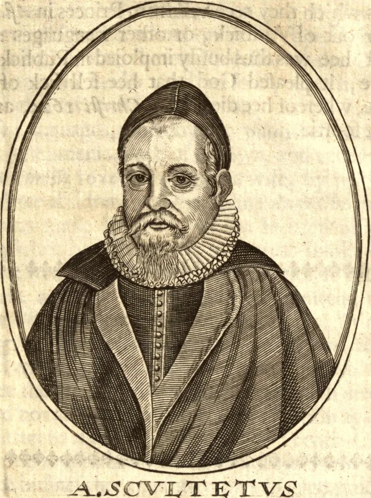 An illustration from The marrow of ecclesiastical historie, conteined in the lives of the fathers and other learned men and famous divines which have flourished in the Church since Christ's time to this present age. Faithfully collected out of several autors and orderly disposed according to the centuries wherein they lived. Together with the livelie effigies of most of the eminentest of them cut in copper, 1650, leaf 501
