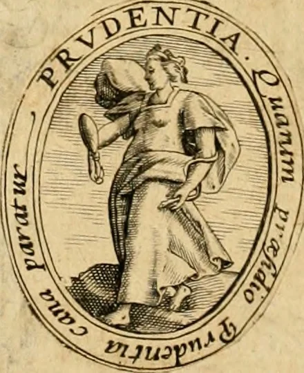 An illustration from Theodori Bezae Vezelii Poemata varia : sylvae, elegiae, epitaphia, epigrammata, icones, emblemata, Cato Censorius : omnia ab ipso auctore in vnum nunc corpus collecta & recognita, 1597, leaf 13