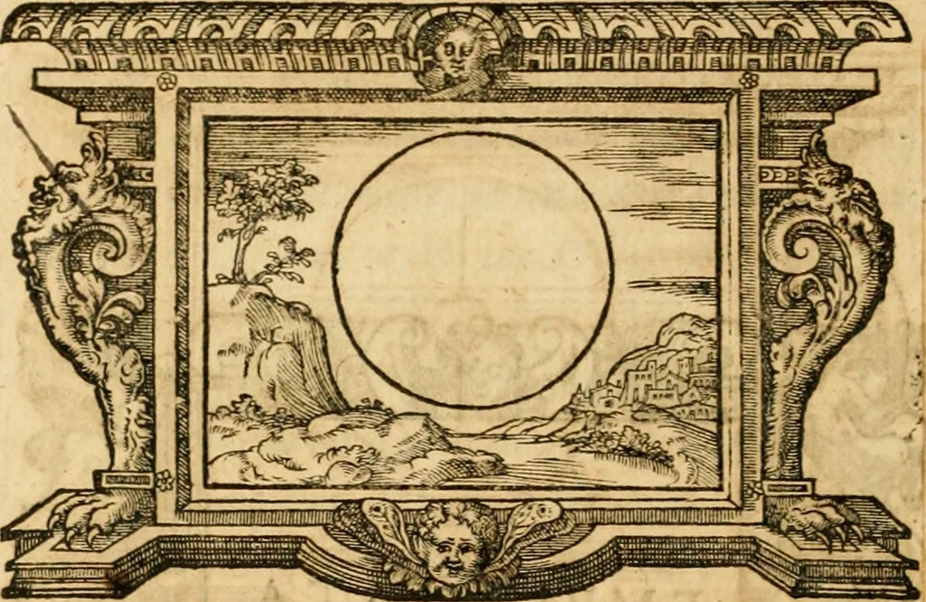 An illustration from Theodori Bezae Vezelii Poemata varia : sylvae, elegiae, epitaphia, epigrammata, icones, emblemata, Cato Censorius : omnia ab ipso auctore in vnum nunc corpus collecta & recognita, 1597, leaf 251