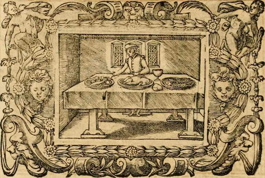 An illustration from Theodori Bezae Vezelii Poemata varia : sylvae, elegiae, epitaphia, epigrammata, icones, emblemata, Cato Censorius : omnia ab ipso auctore in vnum nunc corpus collecta & recognita, 1597, leaf 261