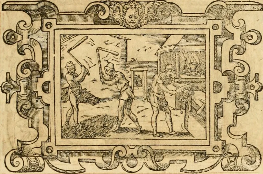 An illustration from Theodori Bezae Vezelii Poemata varia : sylvae, elegiae, epitaphia, epigrammata, icones, emblemata, Cato Censorius : omnia ab ipso auctore in vnum nunc corpus collecta & recognita, 1597, leaf 268