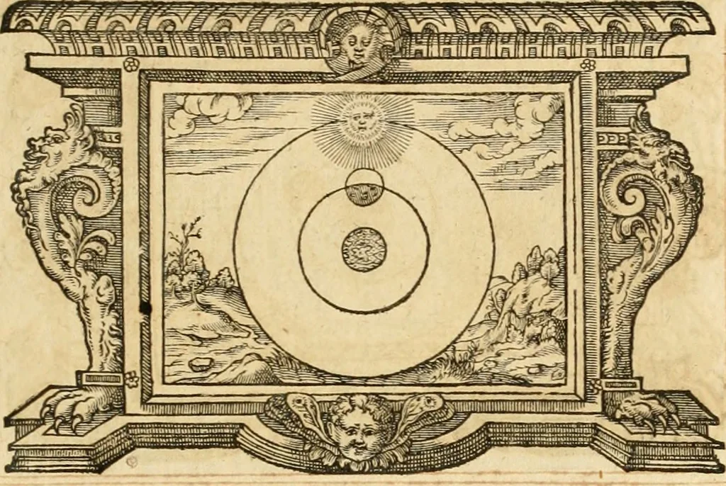 An illustration from Theodori Bezae Vezelii Poemata varia : sylvae, elegiae, epitaphia, epigrammata, icones, emblemata, Cato Censorius : omnia ab ipso auctore in vnum nunc corpus collecta & recognita, 1597, leaf 288
