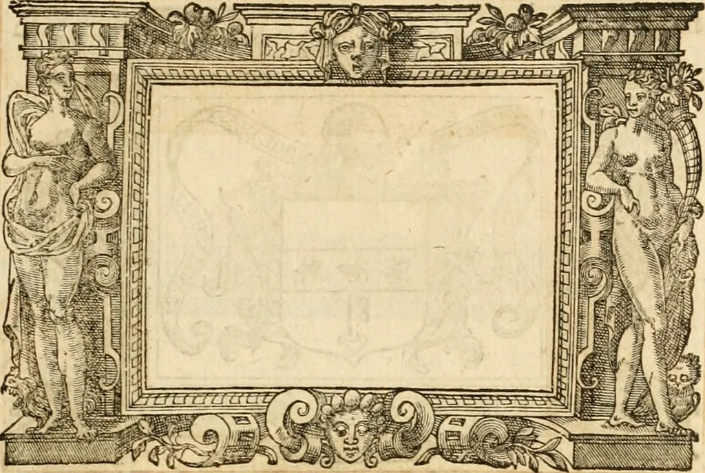 An illustration from Theodori Bezae Vezelii Poemata varia : sylvae, elegiae, epitaphia, epigrammata, icones, emblemata, Cato Censorius : omnia ab ipso auctore in vnum nunc corpus collecta & recognita, 1597, leaf 294