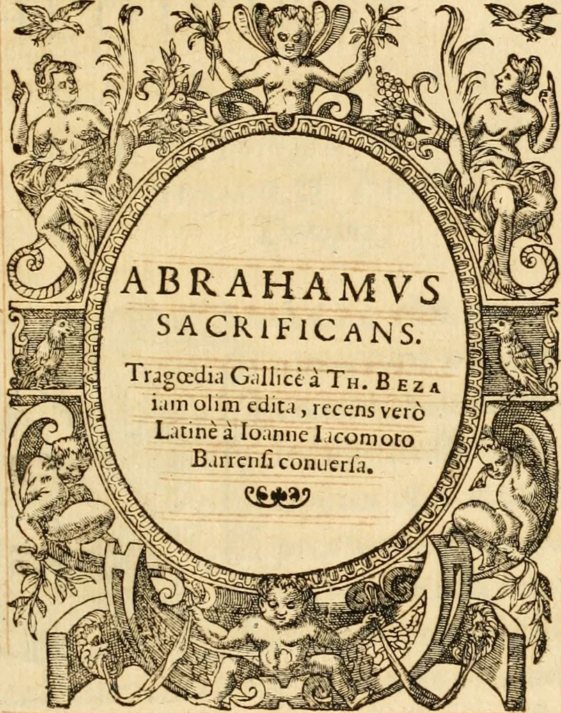 An illustration from Theodori Bezae Vezelii Poemata varia : sylvae, elegiae, epitaphia, epigrammata, icones, emblemata, Cato Censorius : omnia ab ipso auctore in vnum nunc corpus collecta & recognita, 1597, leaf 310