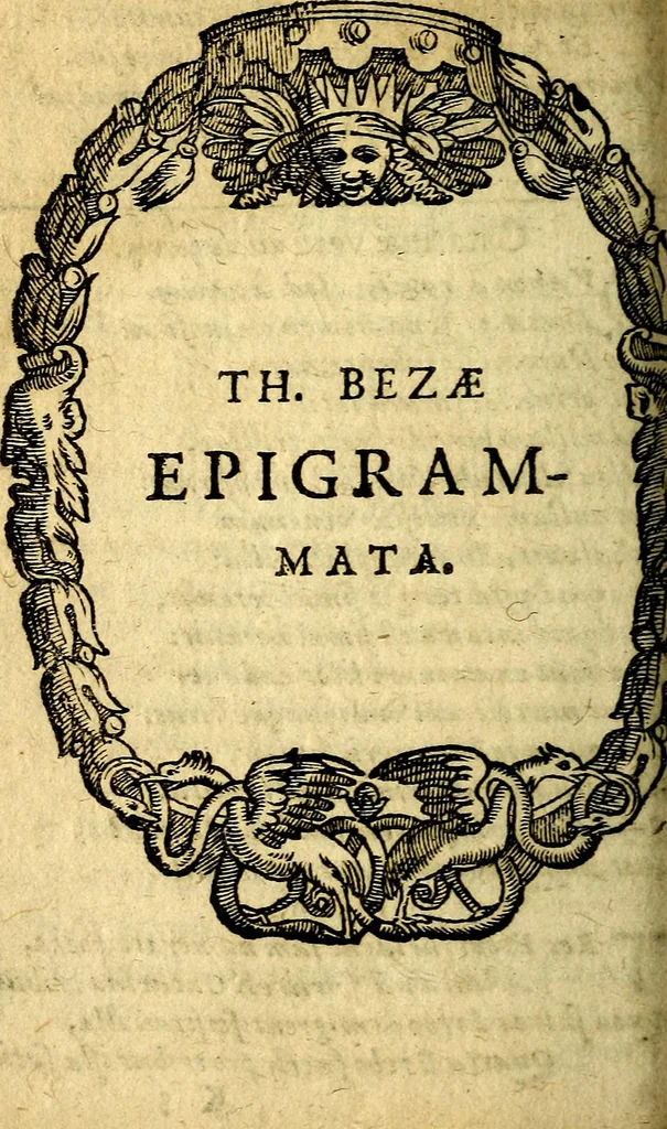 An illustration from Theodori Bezæ Vezelii Poëmata varia ..., 1599, leaf 187