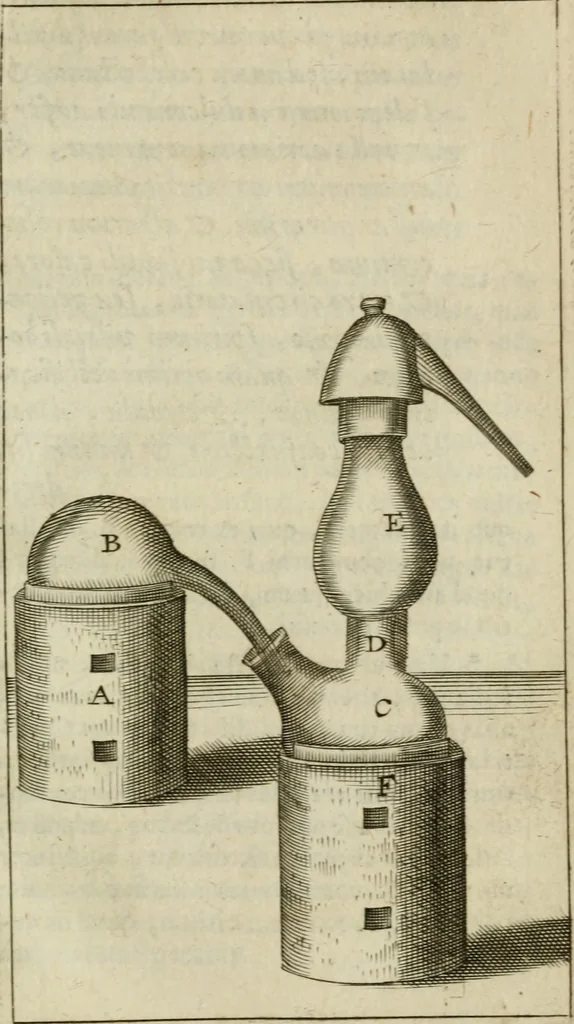 An illustration from Theodori Kerckringii doctoris medici Commentarius in Currum triumphalem antimonii Basilii Valentini : à se Latinitate donatum, 1671, leaf 208