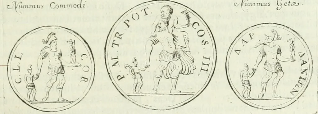 An illustration from Theon krisis : ivdicivm Paridis de tribvs deabvs latvm, in nvmismate imp. Antonini Pii expressvm : epistola Caroli Patini, 1679, leaf 10