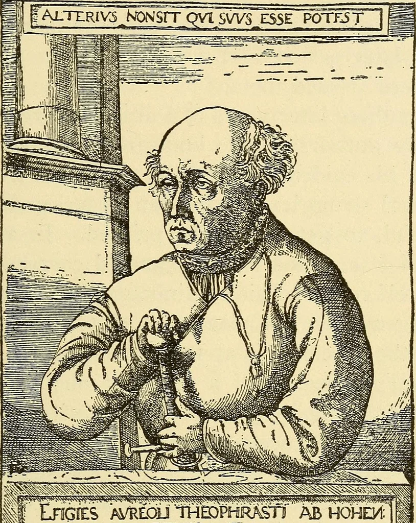 An illustration from Theophrastus Bombastus von Hohenheim called Paracelsus; his personality and influence as physician, chemist and reformer, 1920, leaf 174