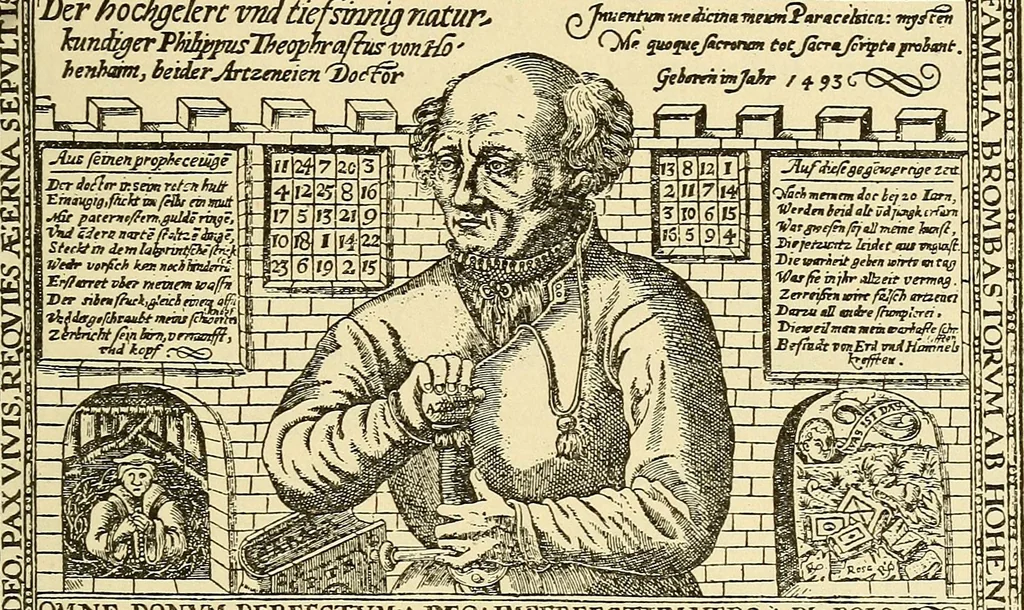 An illustration from Theophrastus Bombastus von Hohenheim called Paracelsus; his personality and influence as physician, chemist and reformer, 1920, leaf 180